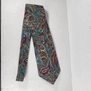 Gian Carlo Lamberti Italy Handmade Paisley Floral Abstract 100% Silk 56" Tie